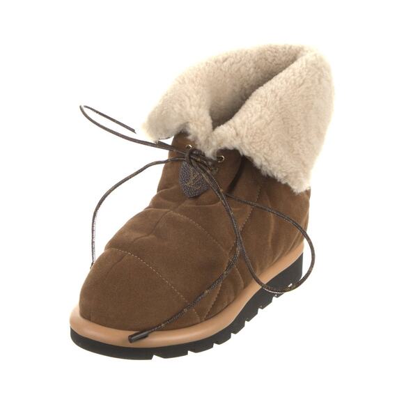 ❤️Louis Vuitton LV Monogram Sherpa Shearling Suede Lace-Up Boots❤️ - Picture 1 of 5
